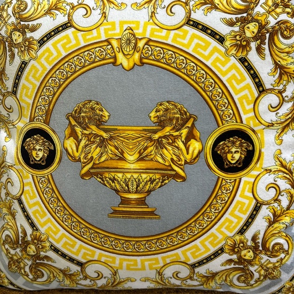 Versace Le Vase Baroque Silk Decorative Pillow, 18" x 18". Baroque Pillow - Picture 2 of 3